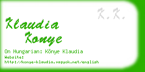 klaudia konye business card