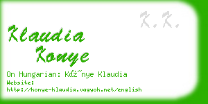 klaudia konye business card